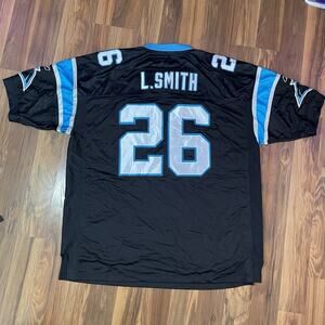 Vintage Y2K LaMar Smith #26 Alt Black Jersey NFL Carolina Panthers Size 58